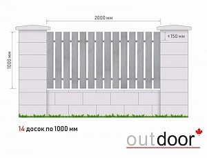 Забор из доски ДПК (тип 1) 3D STORM серый с рис. дерева