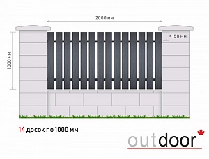 Забор из доски ДПК (тип 1) 3D STORM черный с рис. дерева