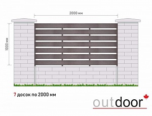 Забор из доски ДПК (тип 5) 3D STORM коричневый с рис. дерева
