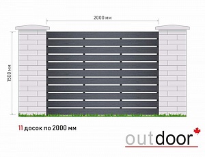 Забор из доски ДПК (тип 6) 3D STORM черный с рис. дерева