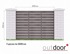 Забор из доски ДПК (тип 6) 3D STORM коричневый с рис. дерева