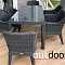 Комплект мебели из ротанга OUTDOOR Марокко (стол, 6 стульев), узкое плетение, графит