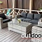 Комплект мебели из ротанга OUTDOOR Флорида (3-местный диван, 2 кресла, стол), у/п, светлый микс