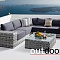 Комплект мебели из ротанга OUTDOOR Санторини (угловой диван, стол), широкое плетение, светлый микс