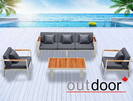 Комплект мебели OUTDOOR Орландо (3-местный диван, 2 кресла, кофейный стол), лайт беж