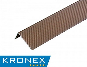 Угол завершающий алюминиевый KRONEX 51,5*30*3000 мм. коричневый